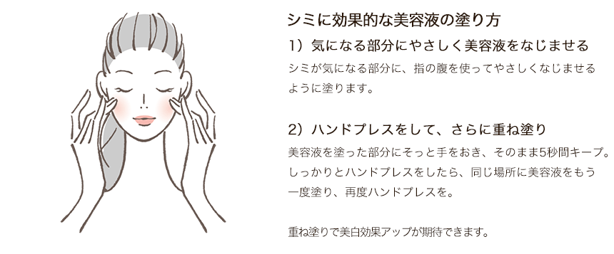 シミに効果的な美容液の塗り方