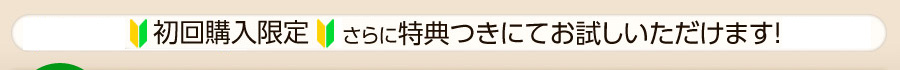 初回購入限定！今なら特別価格！さらに特典つきにてお試しいただけます！