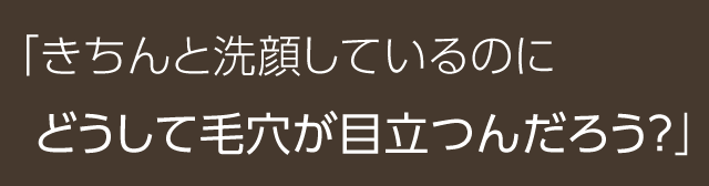 「きちんと洗顔しているのに、どうして毛穴が目立つんだろう…？」