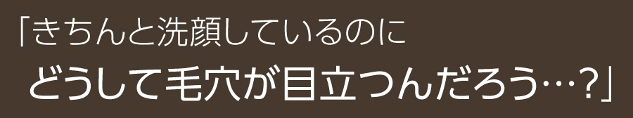 「きちんと洗顔しているのに、どうして毛穴が目立つんだろう…？」