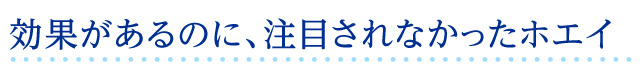 効果があるのに、注目されなかったホエイ