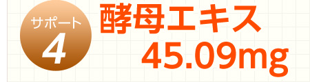 ウコンプラスは酵母エキスを45.09mg配合しています。